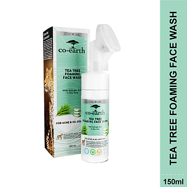 Buy Colorbar Co Earth Tea Tree Foaming Face Wash Nourishes Skin For Acne Oil Control Online