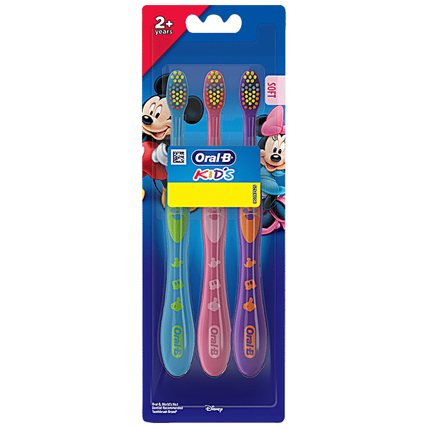 Buy Oral-B Kids Toothbrush With Mickey Characters - Soft Bristles, Easy ...