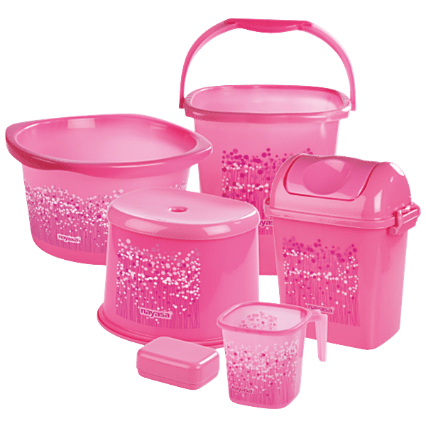 Buy Nayasa Funk Bathroom Set Dlx Bucket Ltr Mug Ltr Stool