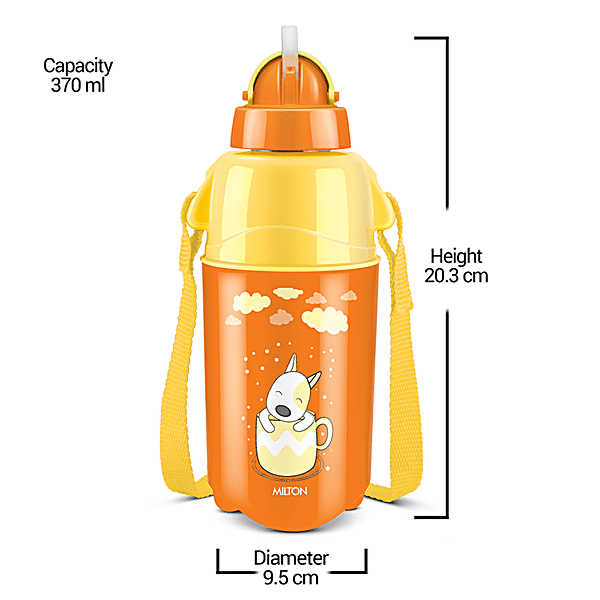 Milton Kool Trendy 500 Plastic Insulated Water Bottle with Straw for Kids,  490 ml, Orange | School B…See more Milton Kool Trendy 500 Plastic Insulated