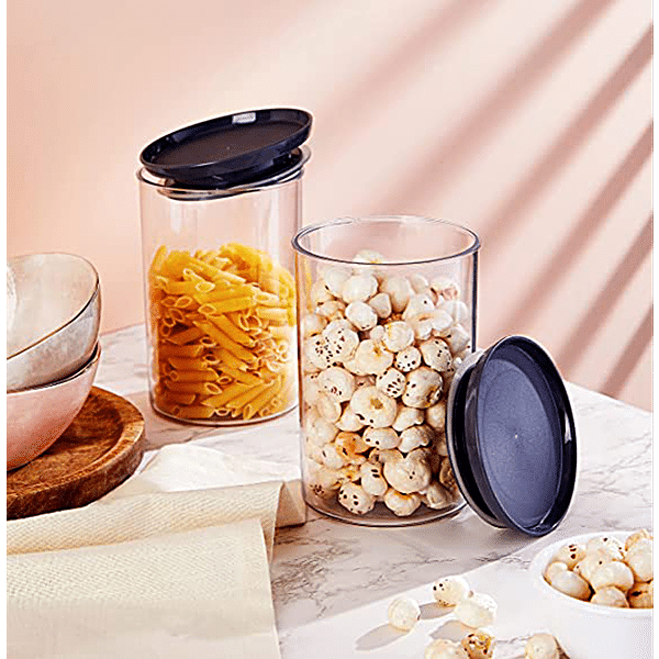 Buy YouBee Plastic Kitchen Storage Container - Air-Tight, Transparent,  Stackable, Grey Lid Online at Best Price of Rs 229 - bigbasket