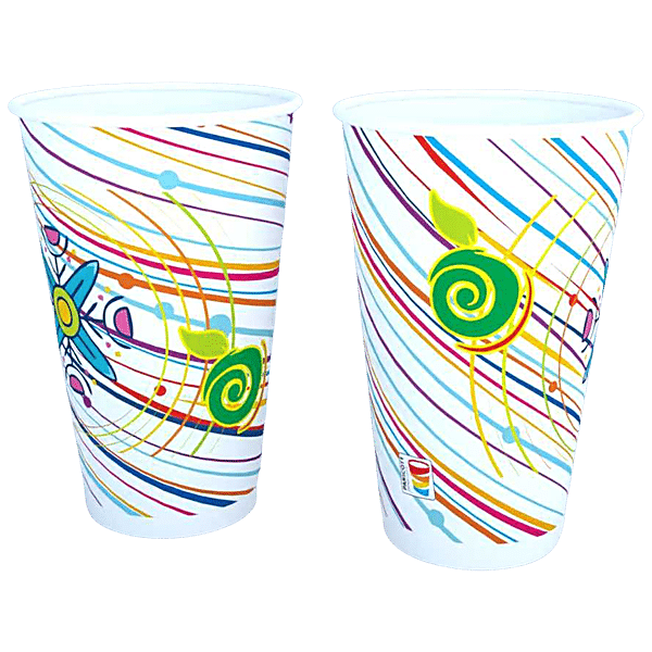 Buy Paricott Paper Cup - Mix Design, Assorted Colour, Eco-friendly