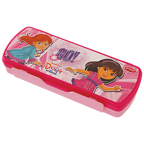 Buy Pratap Pencil Box - Plastic, Big Lock, Dora & Friends, Dark Pink &  Yellow Online at Best Price of Rs 79 - bigbasket