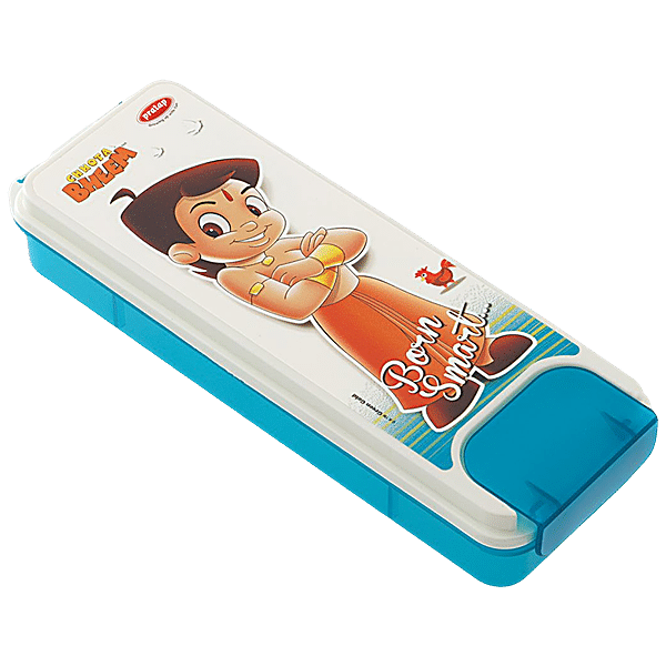 Buy Pratap Pencil Box - Plastic, One Lock, Junior, Chhota Bheem, Blue ...