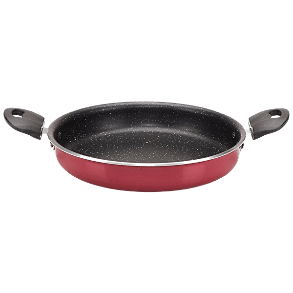 Buy Navrang Aluminium Multipurpose Pan Non Stick Inner Granite Coating Maroon Spatter