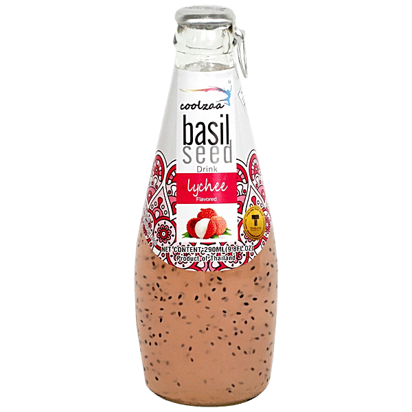 Coolzaa Lychee Basil Seed Drink 290 ml