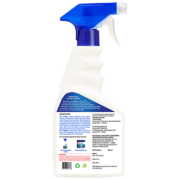 Refrigerator & Freezer Cleaner, Veggie Wash 500ml With Microfiber clot