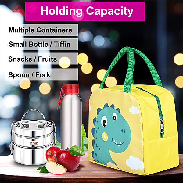 1pc Cartoon Cute Tote Bag, Insulated Lunch Bag, Lunch Box Bag