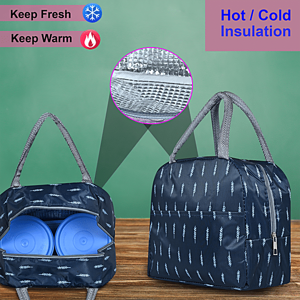 DP Insulated Lunch Bags Multiuse For School, Office, Picnic, Thermal Tote  Bag - Dark Blue, 1 pc