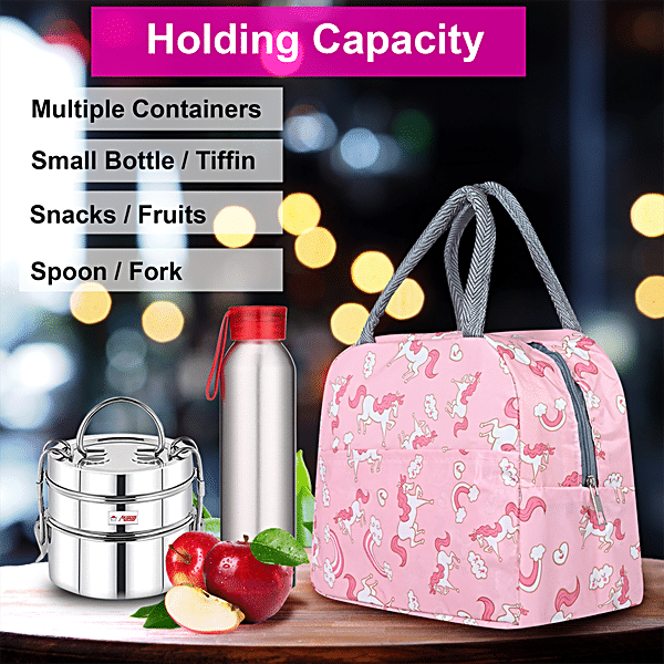 Buy SHALVI Thermal Lunch Bag Travel Insulate Lunch Bag Aluminum Foil Inner  Cover Reusable Waterproof Lunch Bag(Pink) Online at Best Prices in India -  JioMart.