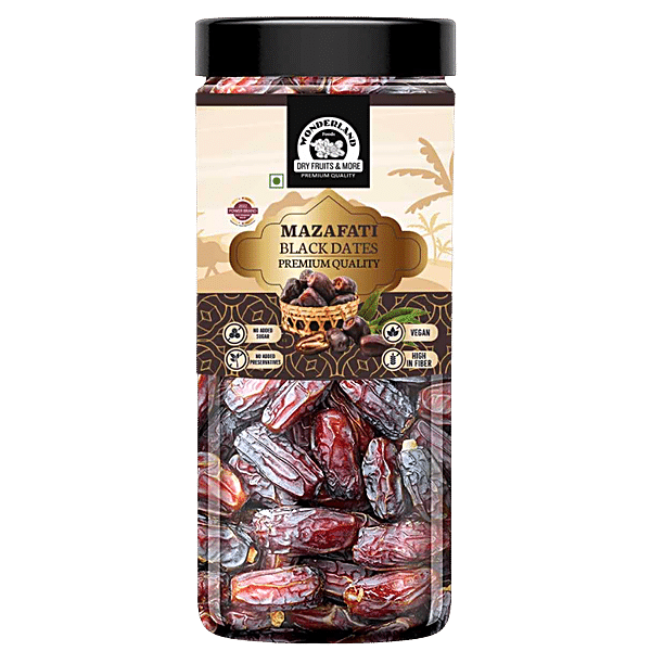 Buy Wonderland Foods Mazafati Black Dates - Premium Quality, No Added ...