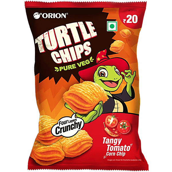 Buy Orion Tangy Tomato Corn Turtle Chips Online at Best Price of Rs 14 ...