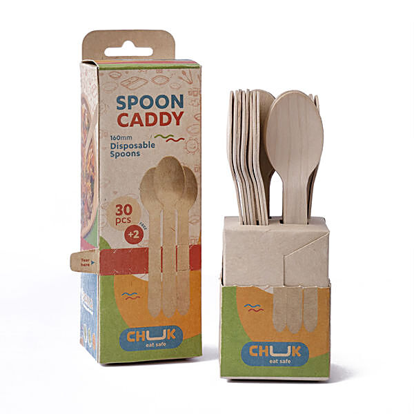 Buy Chuk Spoon Caddy 160 mm Disposable Wooden Spoon Online at Best Price of  Rs null - bigbasket