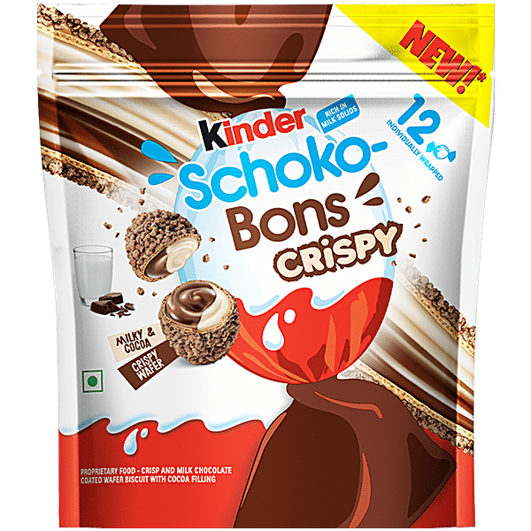Buy Kinder Schoko Bons Crispy - Milky & Cocoa, Crispy Wafer Online