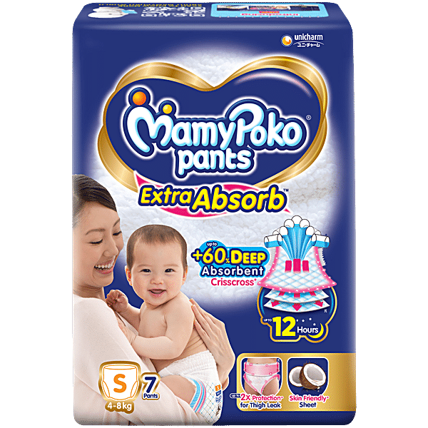 Buy Mamy Poko Pants Extra Absorb Diaper Pants - S, 4 To 8 kg Online at ...