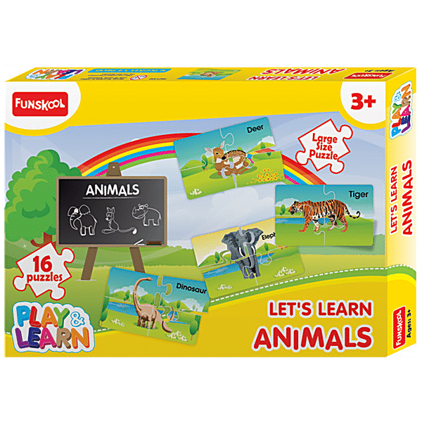 Buy Puzzles Play & Learn Animals Puzzle - Large Size, 3+ Year Online at ...