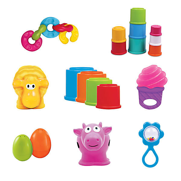 Buy Giggles Gift Set Classic - For New Born, Stack,Nest, Link, Squeakers,  Teether, Rattle, 6+ Months Online at Best Price of Rs null - bigbasket