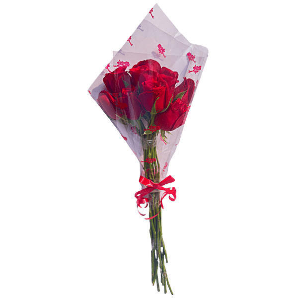 Buy Hoovu Fresh 10 Red Roses Bouquet Online at Best Price of Rs 295.34 ...