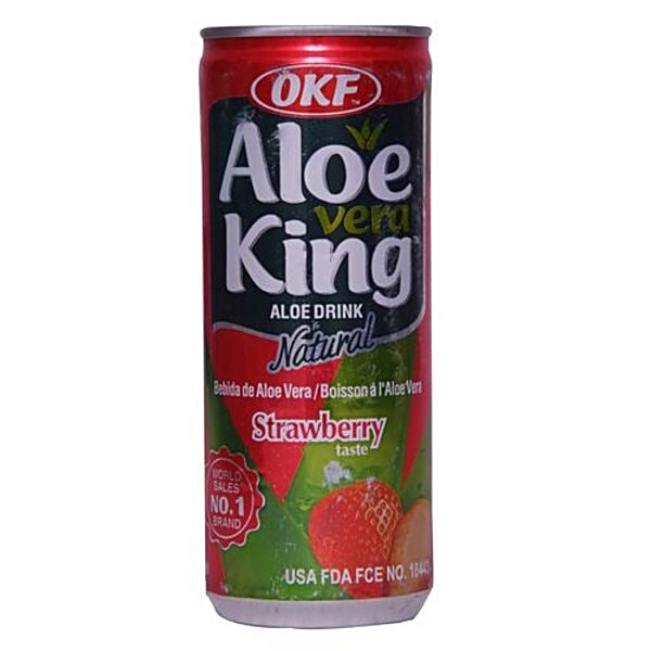 Buy Okf Natural Fruit Drink Aloe Vera King Strawberry 240 Ml Can Online