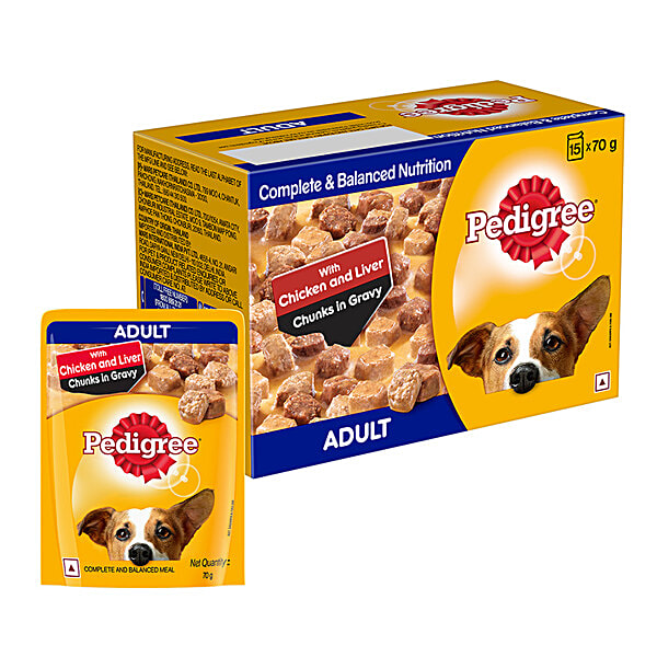 Buy Pedigree Dog Treat Adult Pouch Chicken Liver Chunks 1.2 kg X15 ...