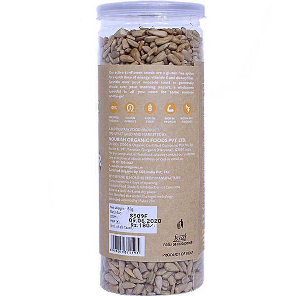 Buy Nourish Organics Active Sunflower Seeds High In Omega 3