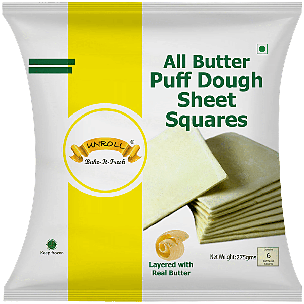 Buy UNROLL All Butter Puff Dough Sheet Squares Online at Best Price of ...