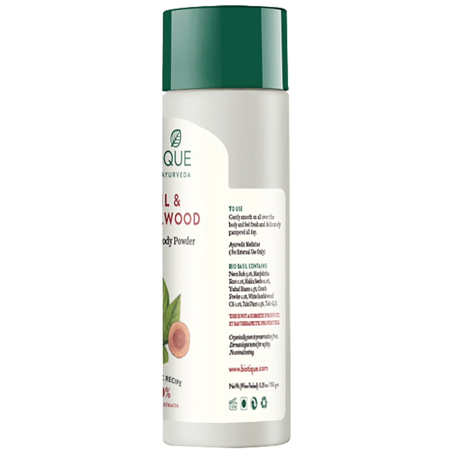 BIOTIQUE Refreshing Body Powder Basil Sandalwood 150 g