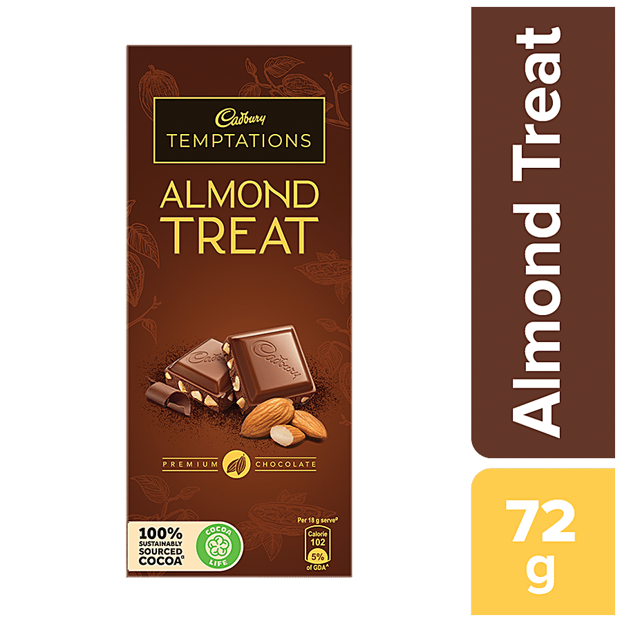 Buy Cadbury Temptations Chocolate Bar Almond Treat 72 Gm Online At Best  Price of Rs 95 - bigbasket