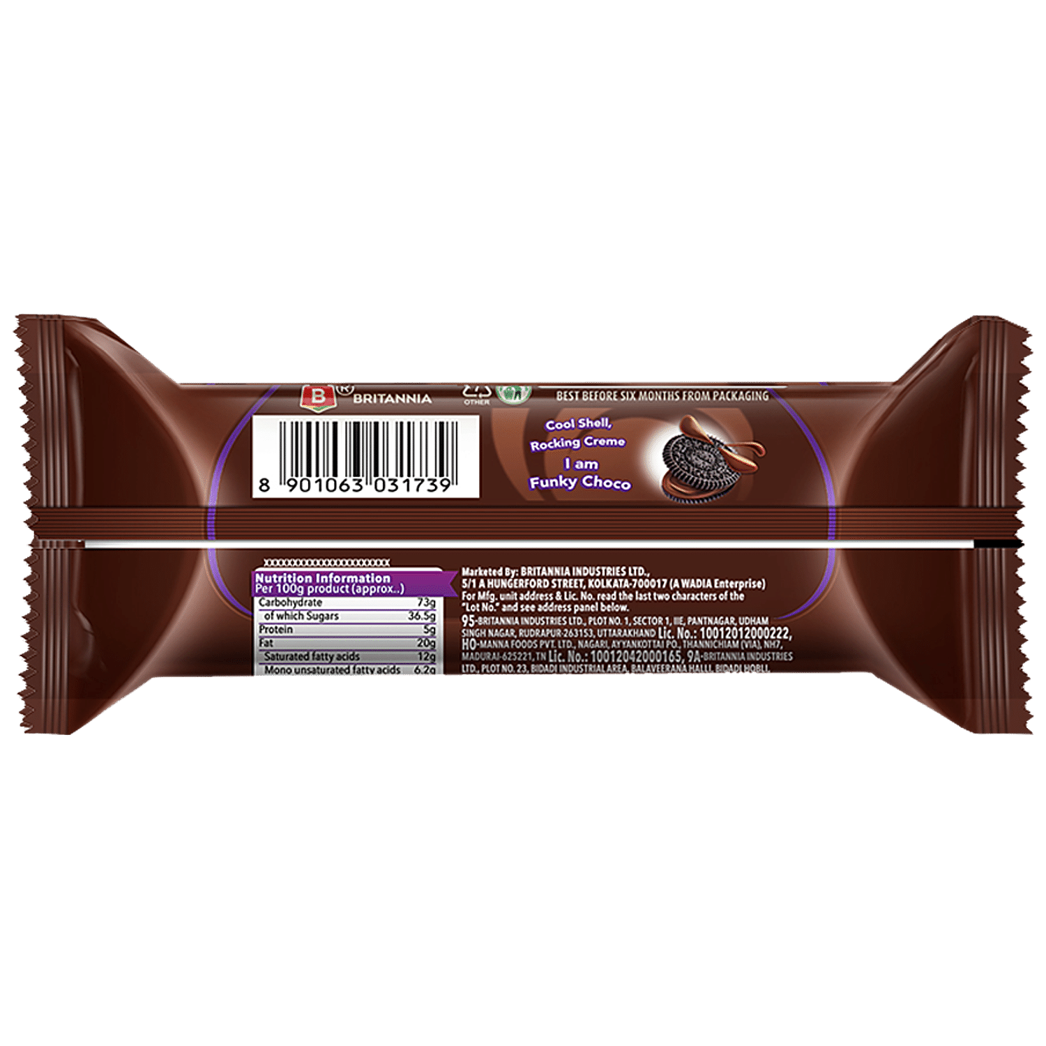 Britannia Treat Chocolate Cream Biscuits 50 g