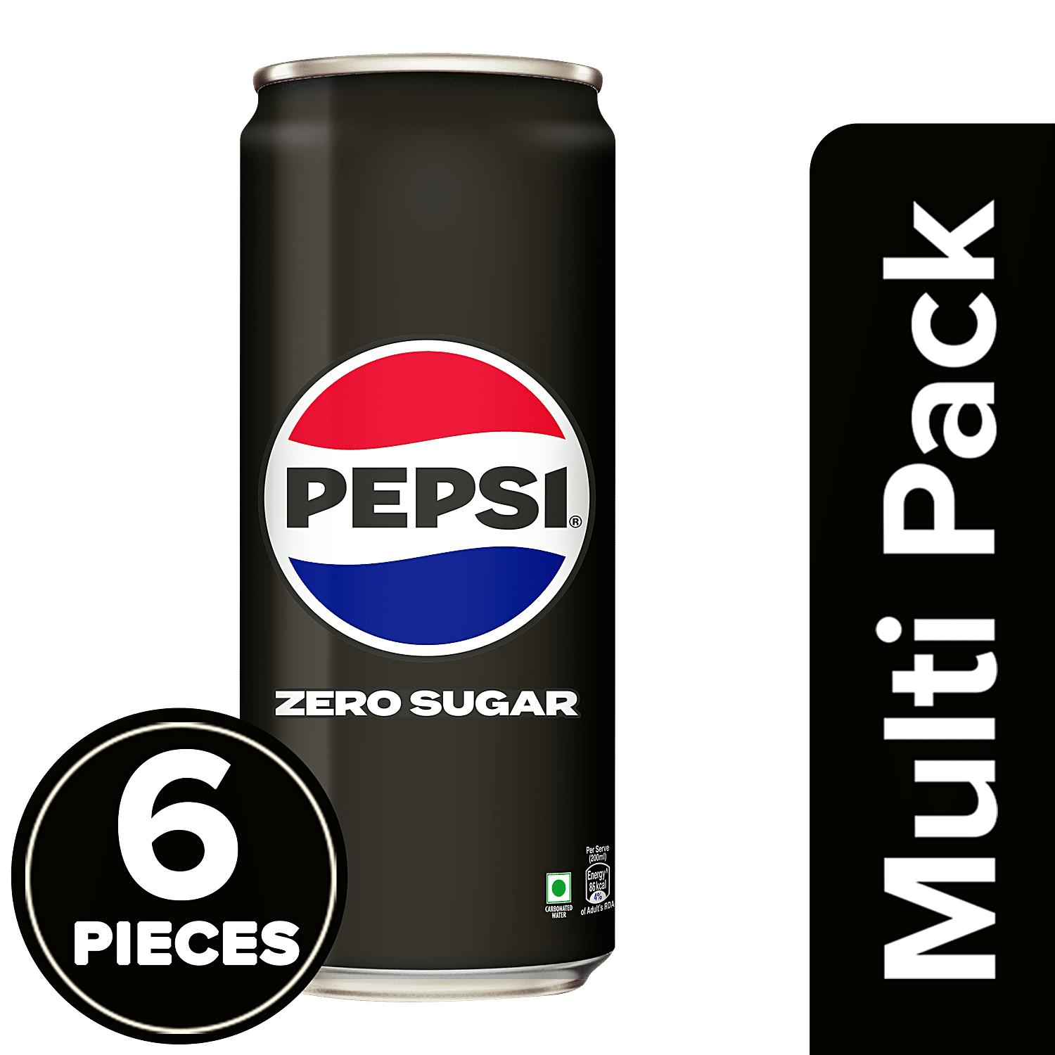 Pepsi Black Soft Drink - Zero Sugar, 6x250 ml