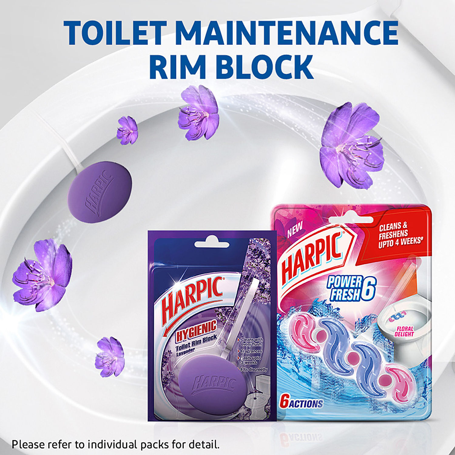 Buy Harpic Hygienic Toilet Rim Block - Lavender 2x26 gm (Multipack) Online  at Best Price. of Rs null - bigbasket