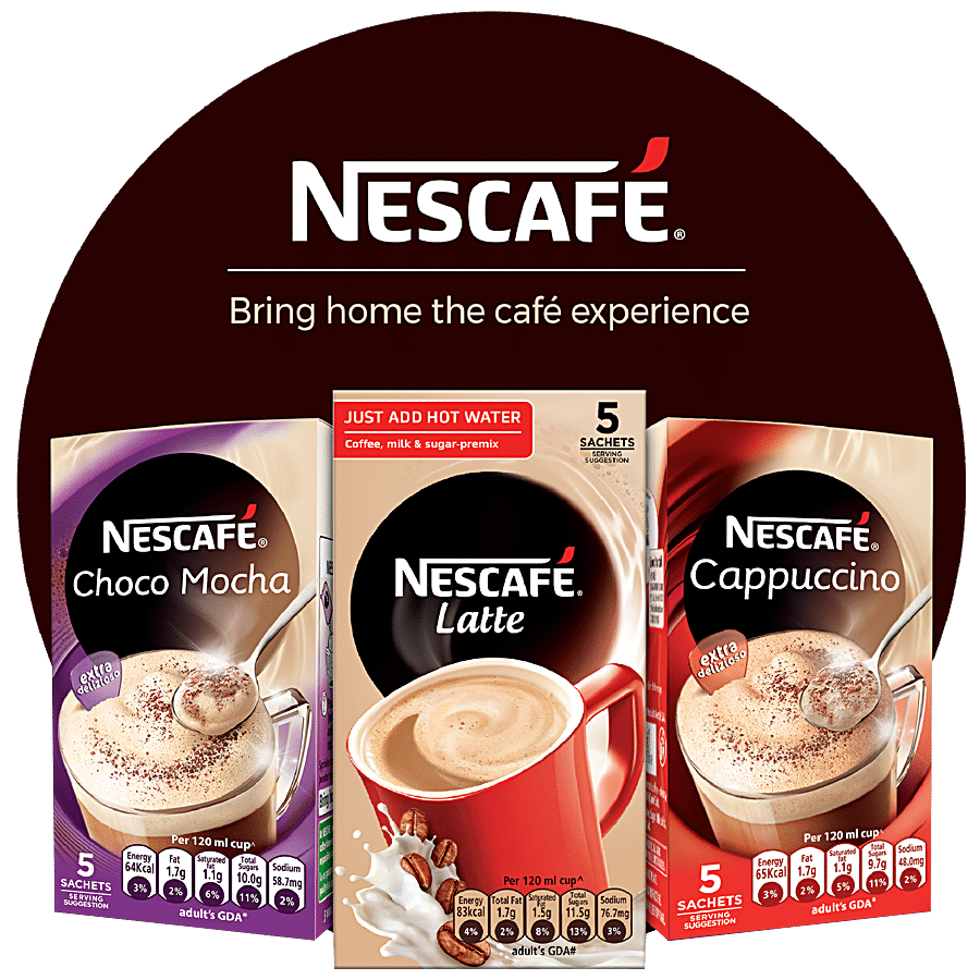 Nescafe Cappuccino Instant Coffee Premix, 25 grams- Pack of 5 - India