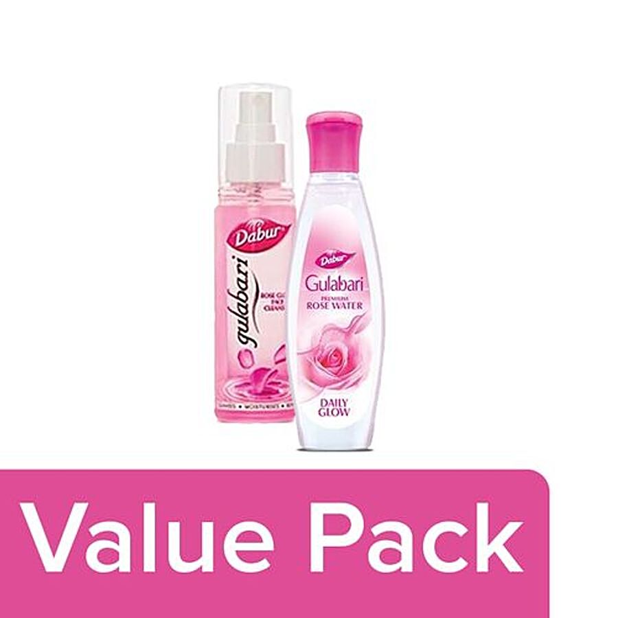 Buy Dabur Gulabari Premium Rose Water 250 Ml Face Cleanser Rose Glow Cleanser 100 Ml Online At Best Price Bigbasket