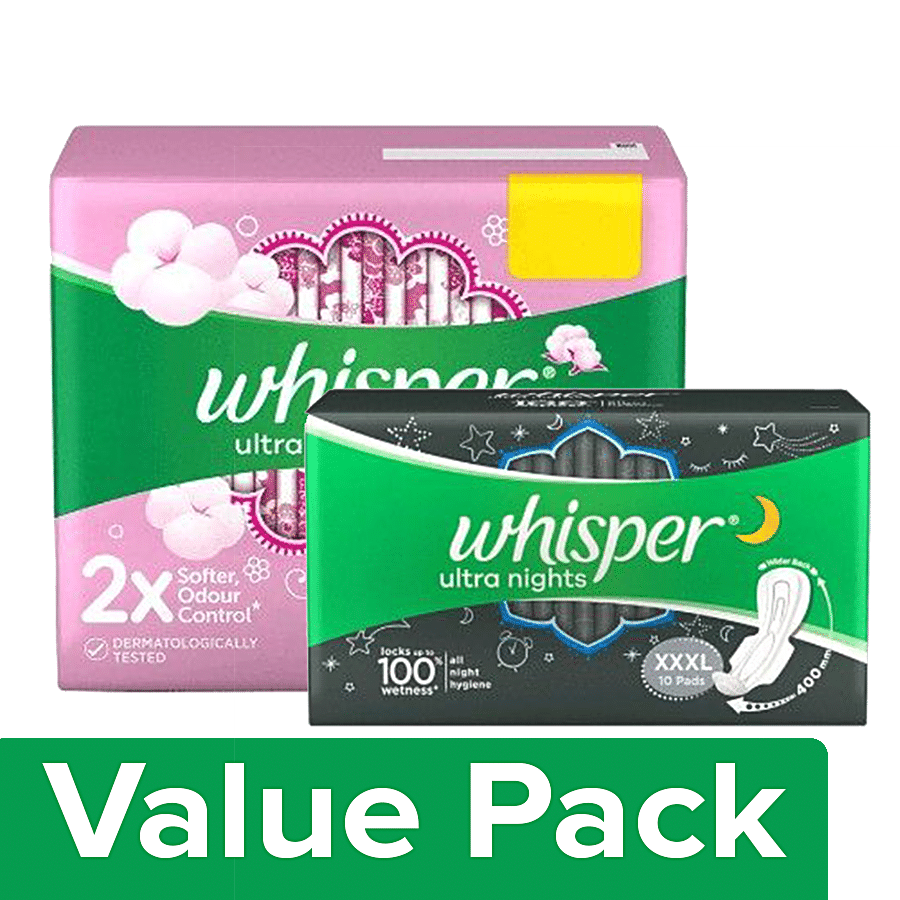 Buy Whisper Bindazzz Nights Xl+ Pad 15'S online at best discount in India