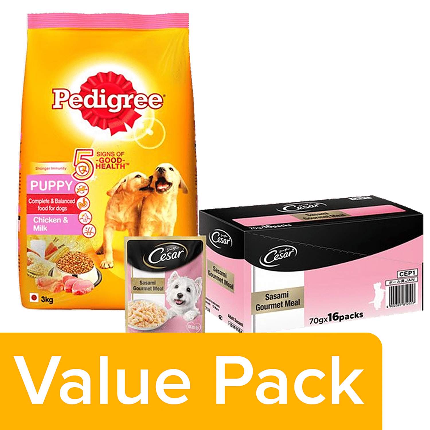 Pedigree chicken and outlet milk