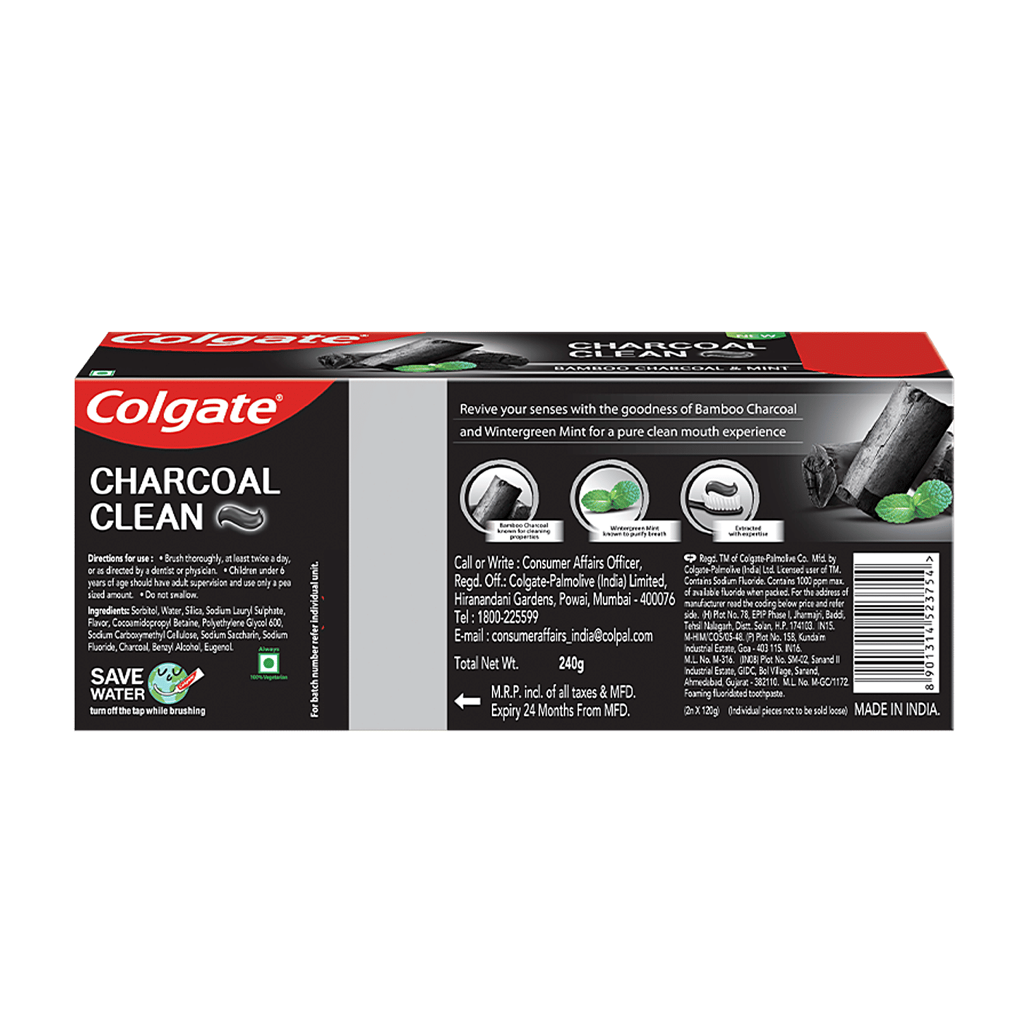 colgate charcoal clean ingredients