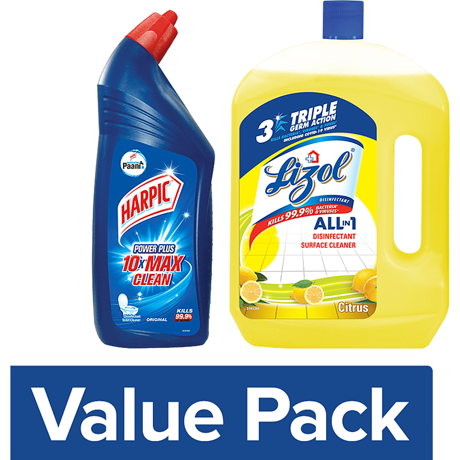 Harpic Bathroom Cleaner Liquid, Lemon - 500 L with Harpic Toilet Cleaner  (Any Variant) - 200 ml