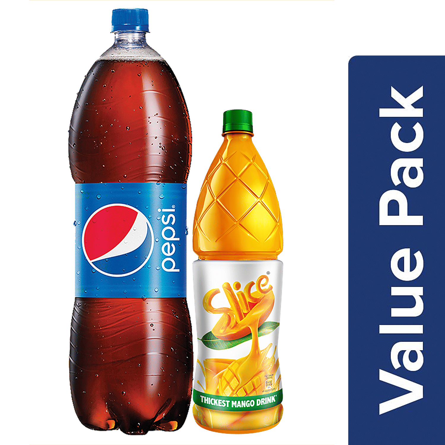 Buy Bb Combo Pepsi Soft Drink 2 25 L Slice Thickest Mango Drink 1 2 L Online At Best Price Bigbasket