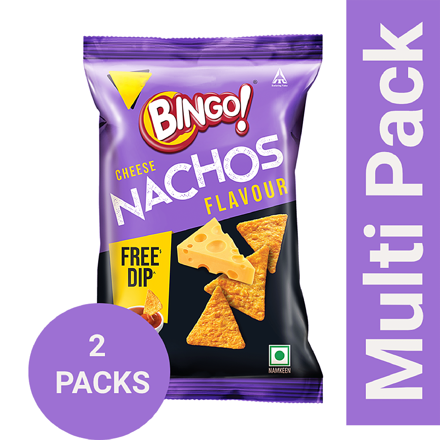 Buy Bingo Nachos - Cheese Flavour, With Free Dip Online at Best