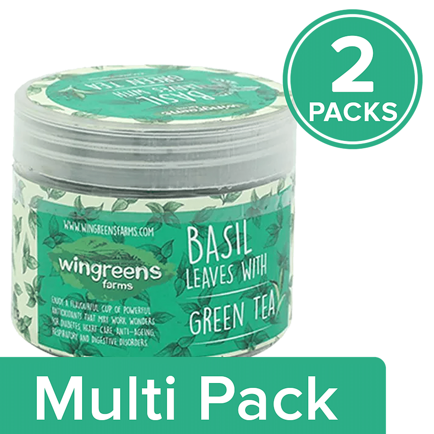 Wingreens Farms Basil Leaves With Green Tea 2 x 60 g