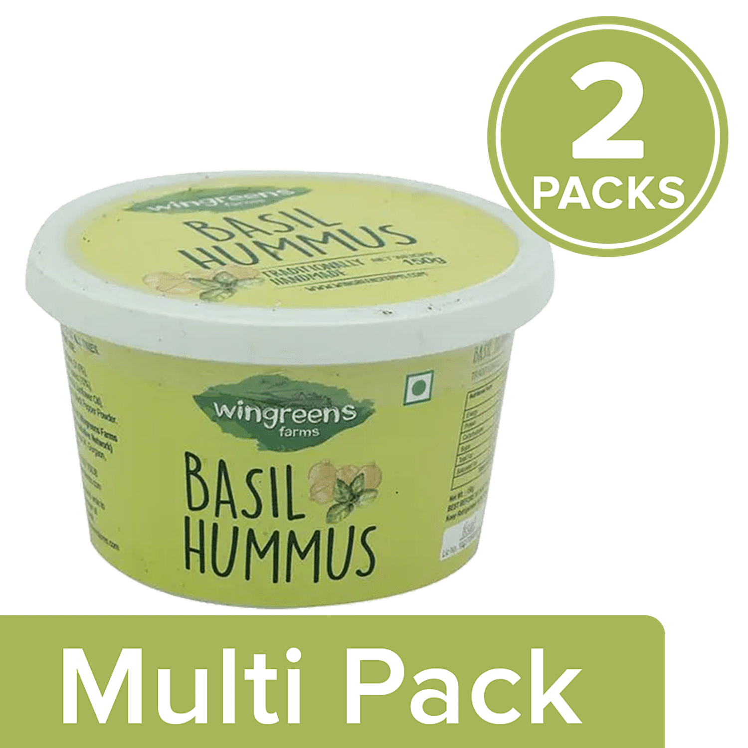 Wingreens Farms Basil Hummus Dip Spread 150 g