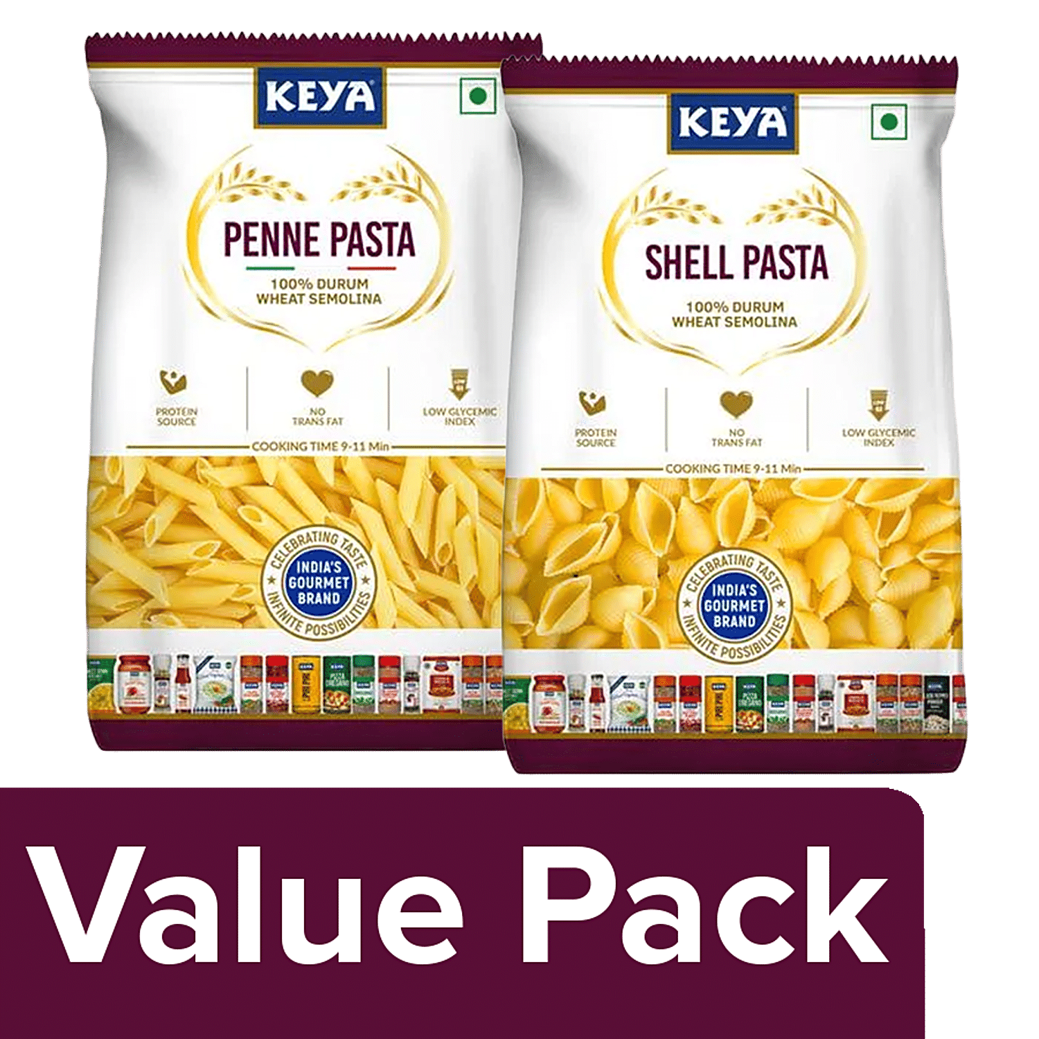 Buy Keya Penne Pasta, 400 g + Shell Pasta, 400 g Online at Best Price of Rs  280 - bigbasket