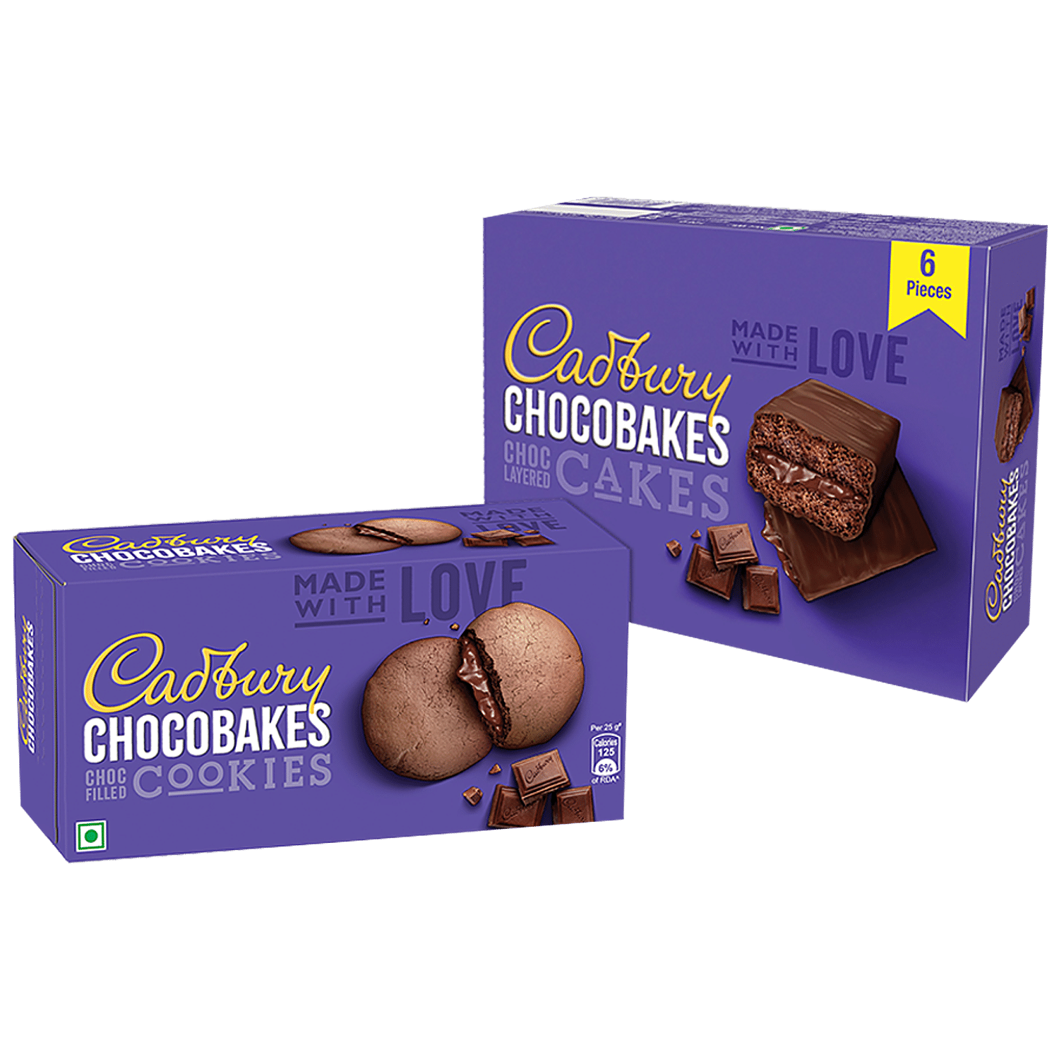 Cadbury Chocobakes Choc Filled Cookies/Biscuits Family Pack, 6X150 G ...