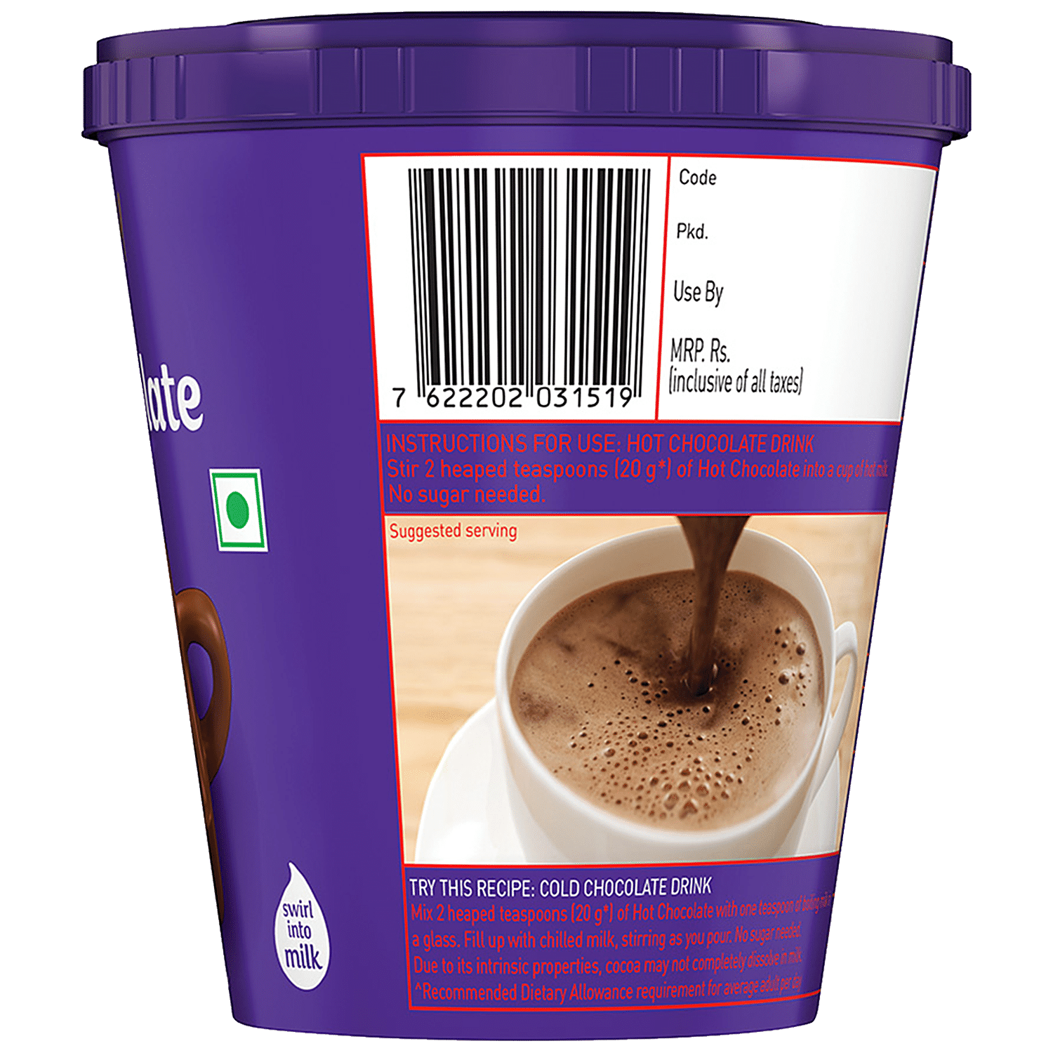 Cadbury hot outlet chocolate drink