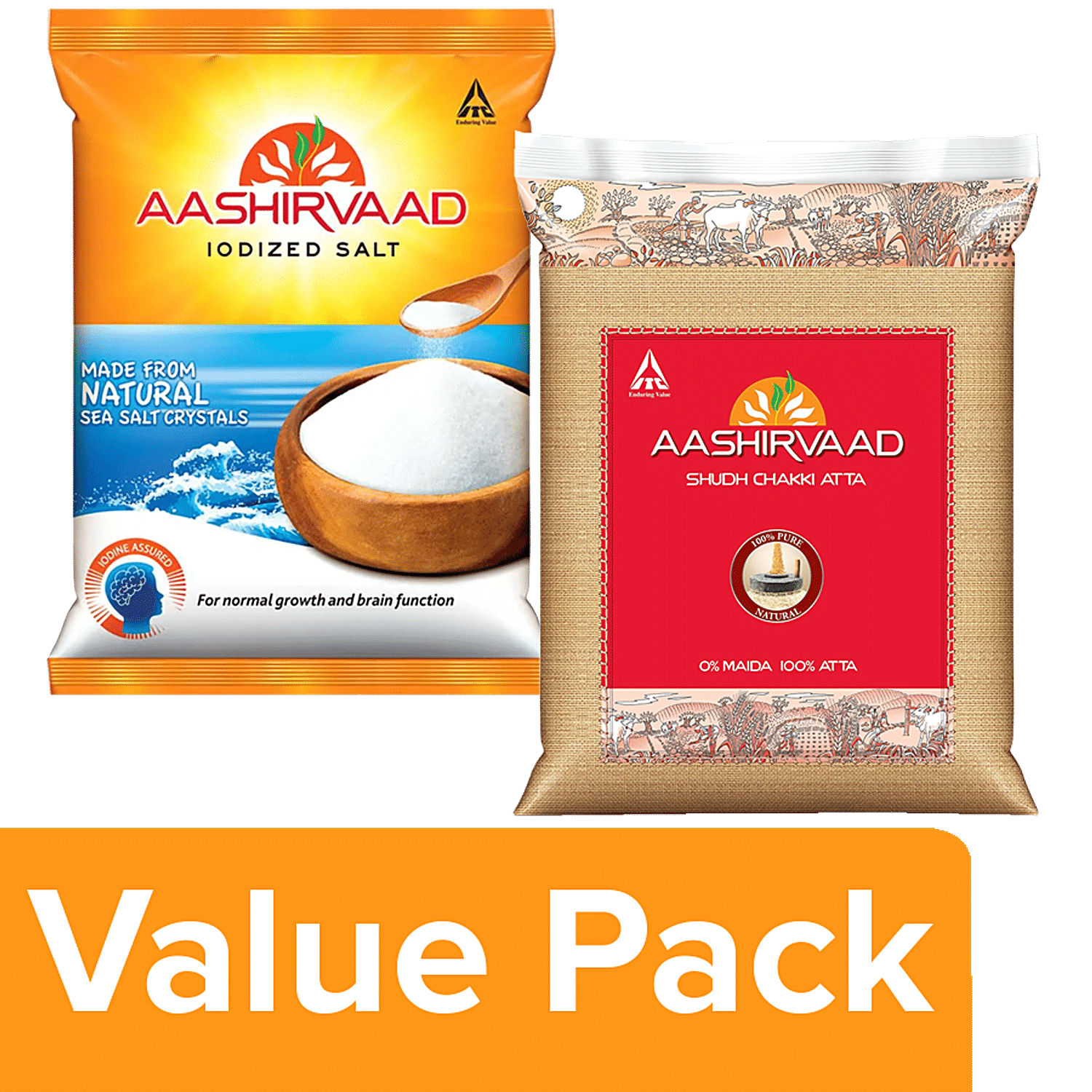 Buy Aashirvaad Shudh Chakki Atta 10 Kg + Iodised Salt 1 kg Online at Best  Price of Rs 471.4 - bigbasket