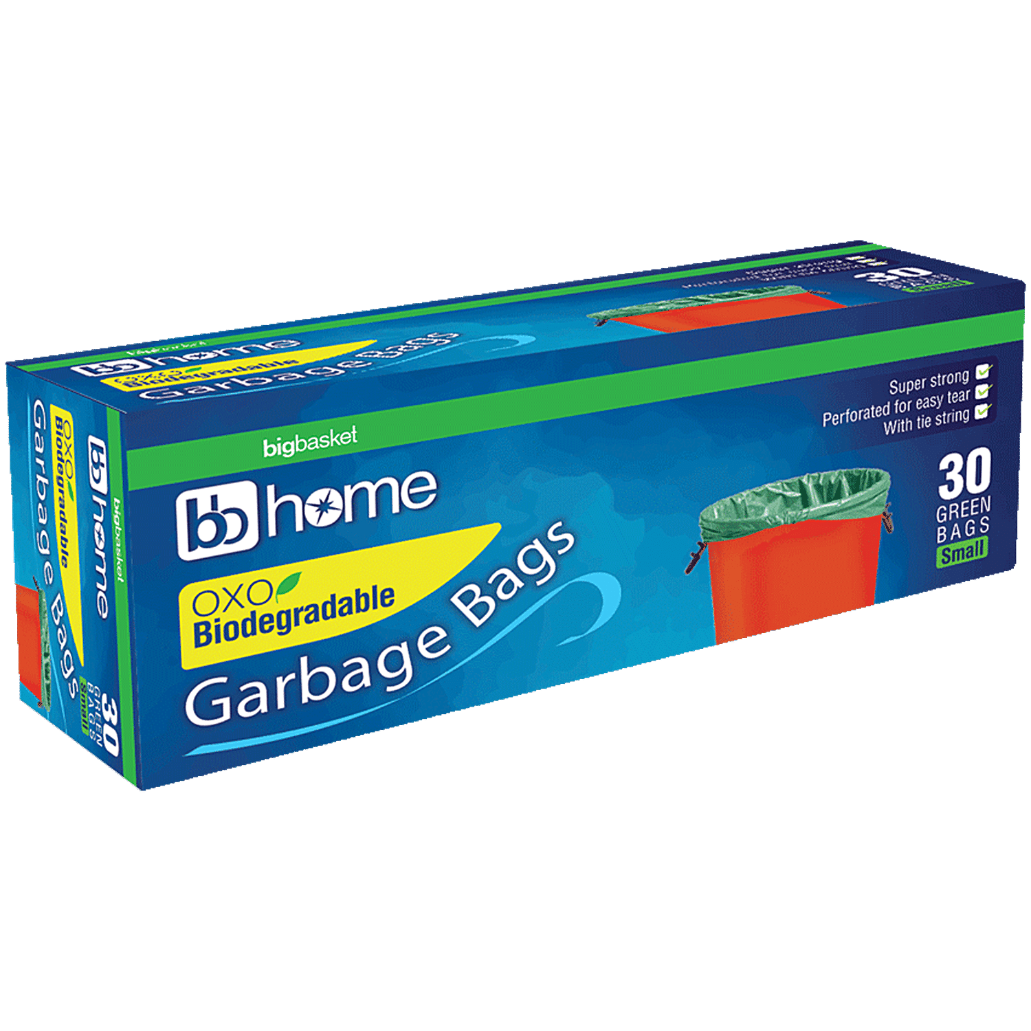 Home Clean Garbage Bag Green Jumbo 32*42 (5 Bags) - Gargdastak