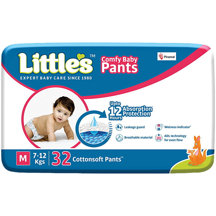 Buy Littles Baby Diaper Pants - M, With Wetness Indicator & 12