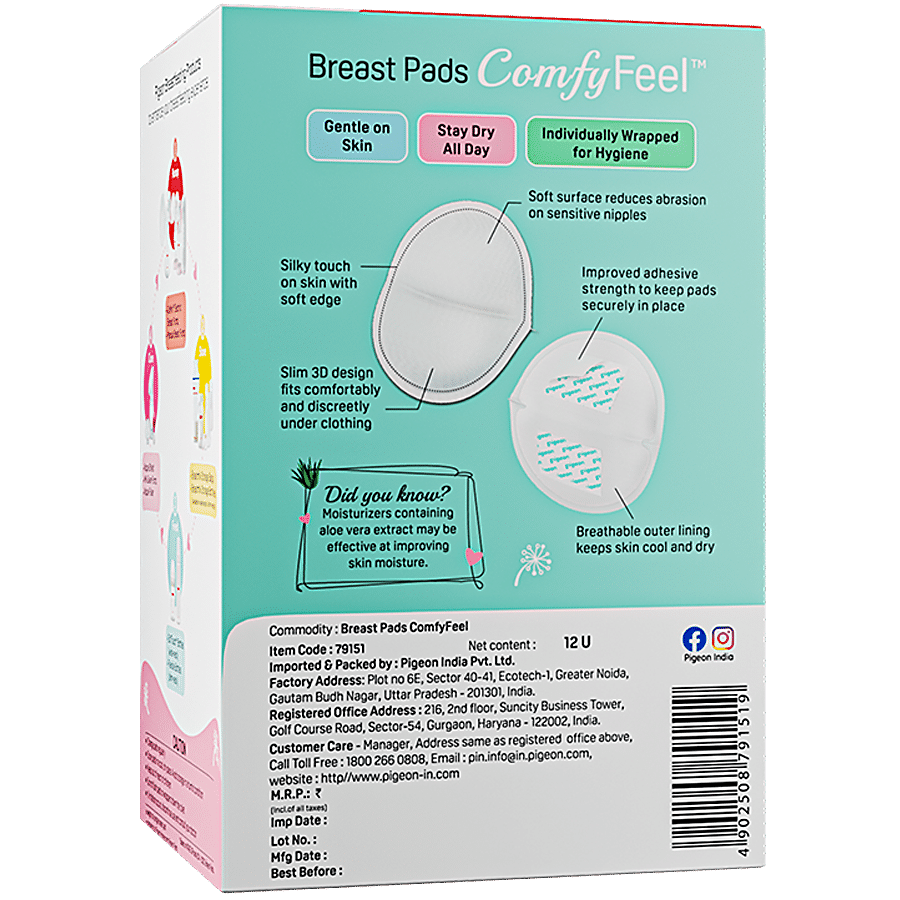 Pigeon Disposable Nursing Pads for Breastfeeding, Contains Aloe Vera  Extracts, Highly Absorbent, 60 Pcs