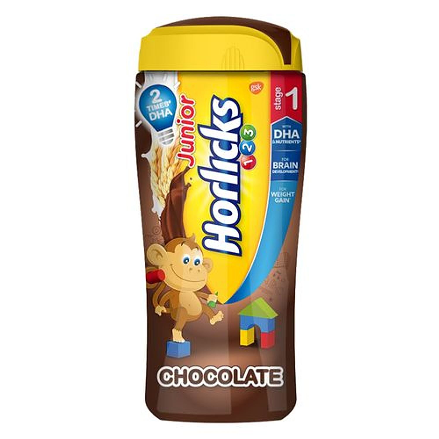 Buy Horlicks Junior Health Nutrition Drink Chocolate Flavour Stage 1 2 3 Years 500 Gm Jar Online At Best Price Bigbasket