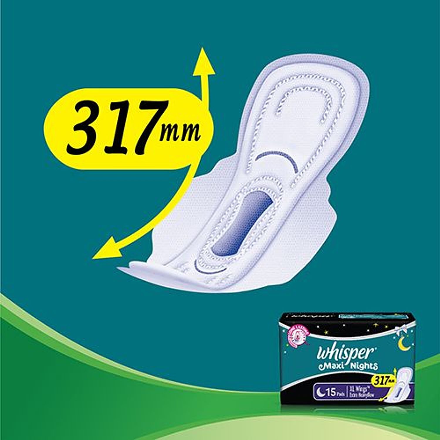 Buy Whisper Sanitary Pads Maxi Nights Xl Wings Extra Heavy Flow 15 Pads  Online At Best Price of Rs 210 - bigbasket